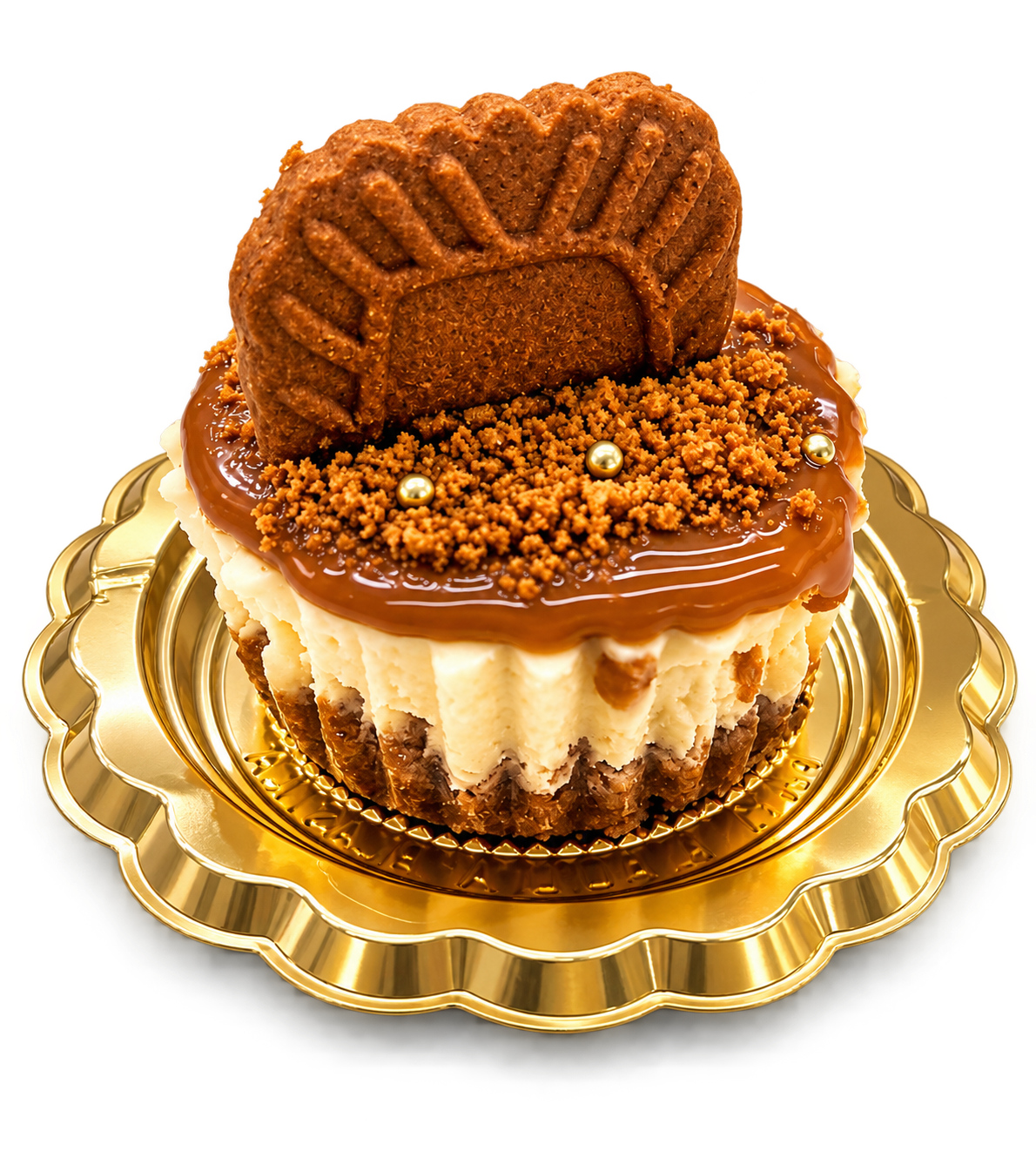Postre individual con caramelo y galleta de Virginia Delicious Cakes
